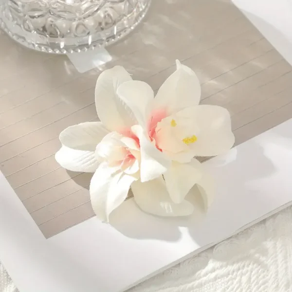 Sujetapinzas de Pelo con Orquídeas Blanco