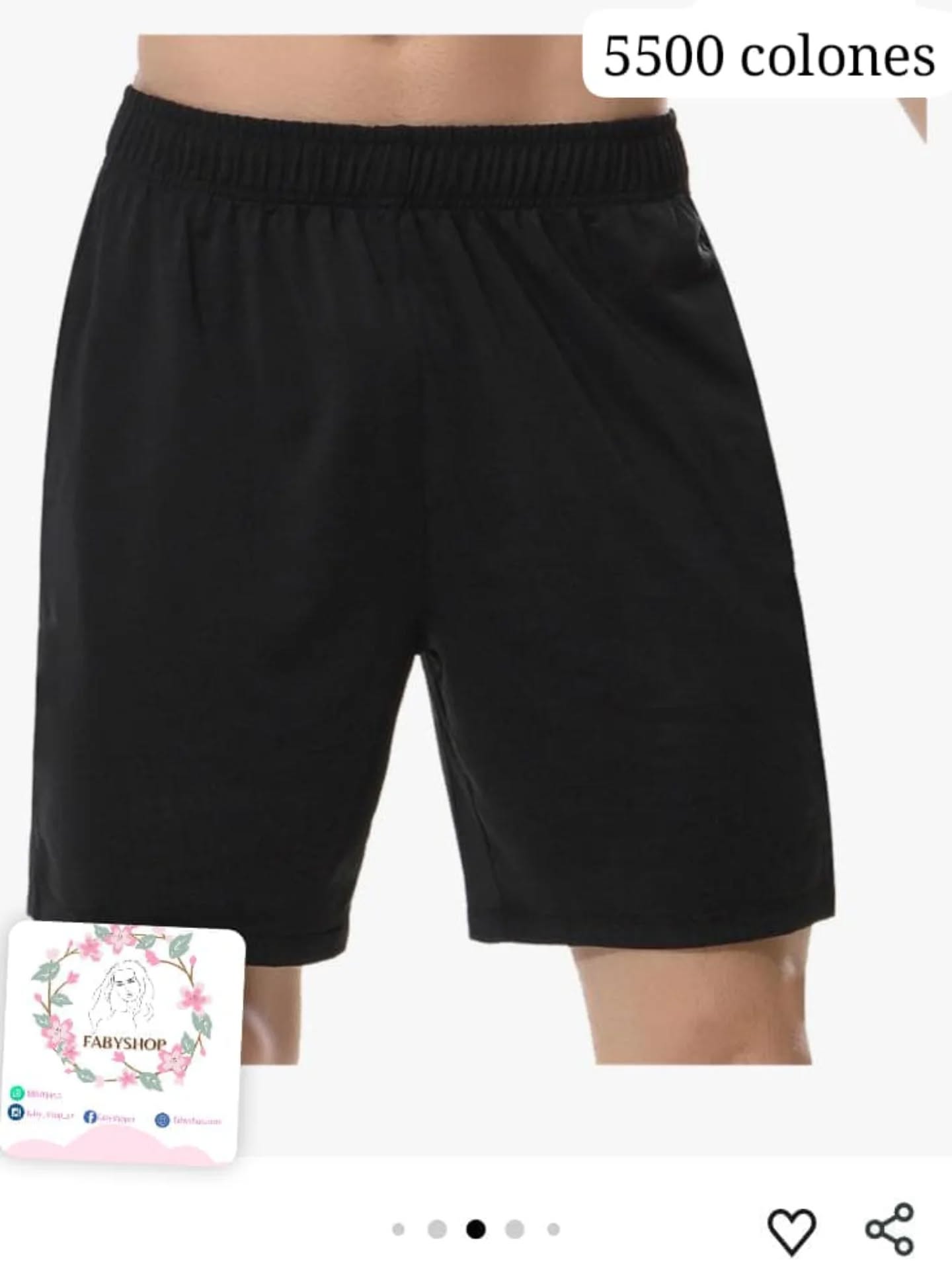 Pantaloneta Deportiva Negra (Talla M)
